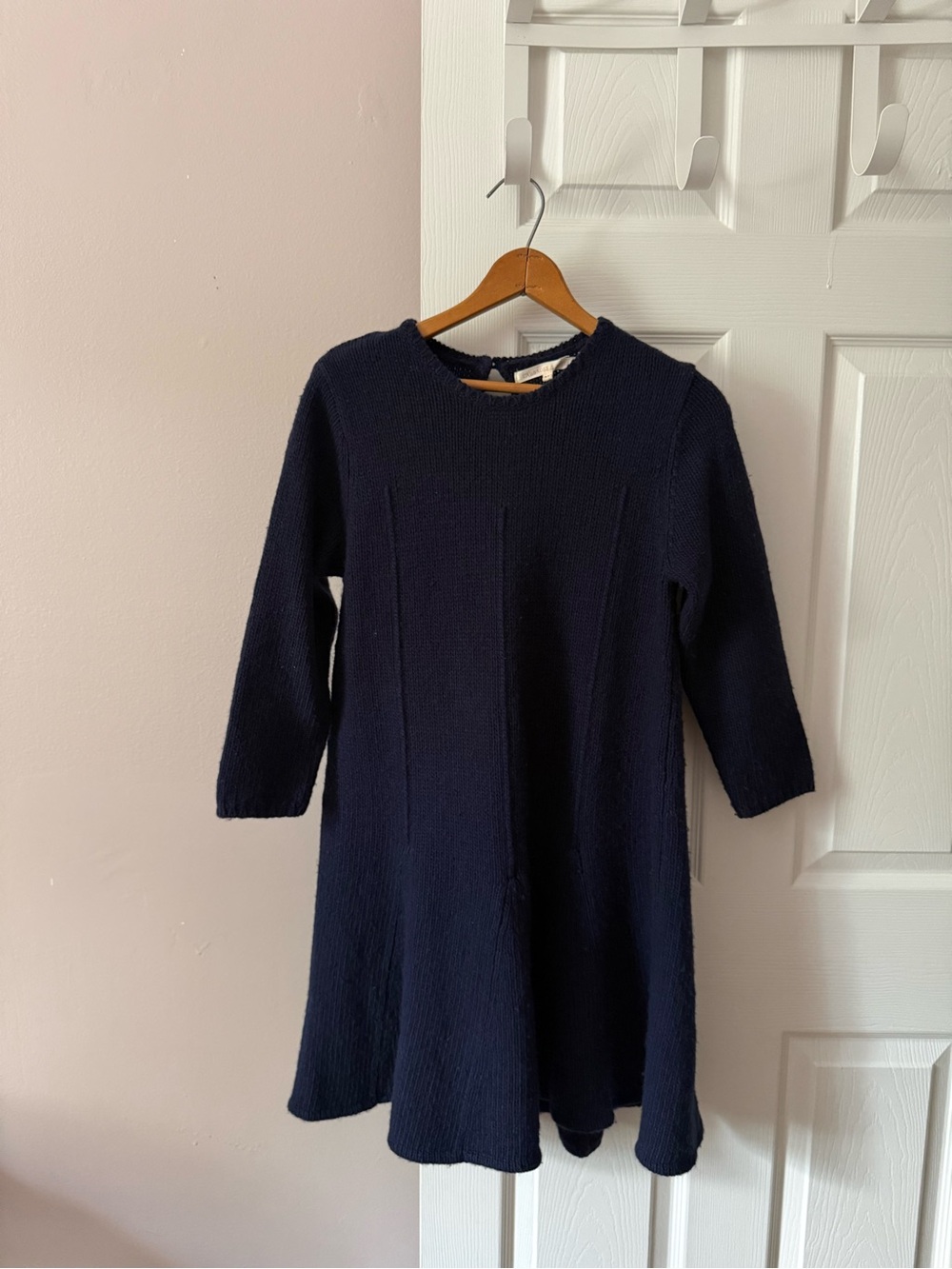 Cabbages & Roses Knit Long Wool Blend  Sleeve Dress Navy Blue Women’s Medium